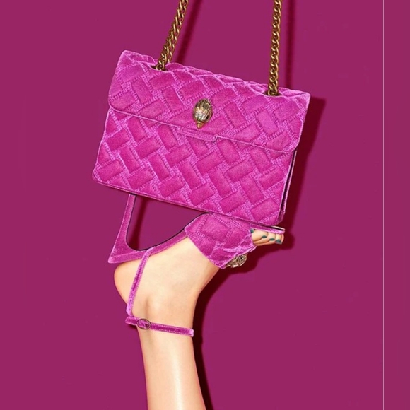 Kurt Geiger LondonKensington Quilted Velvet Medium Shoulder Bag - Picture 6 of 12